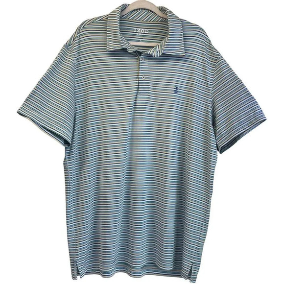 IZOD GOLF With Stretch Mens Size XL Blue/Green Short Sleeves Top Style: 481224 - Picture 1 of 13